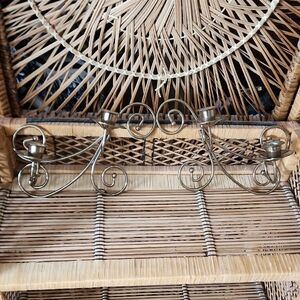 Vintage Home Interiors Set of Two Brass Wall Sconces